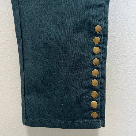 NWT Soft Surroundings Colorful Metro Leggings Blue Snap Ankle Crop Pants - Picture 3 of 7